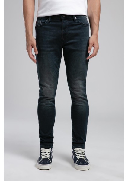 Jack Orta Bel Dar Kesim Dar Paça Mavi Erkek Jean Pantolon fiyatları