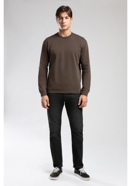 Harry Orta Bel Düz Kesim Düz Paça Siyah Erkek Jean Pantolon