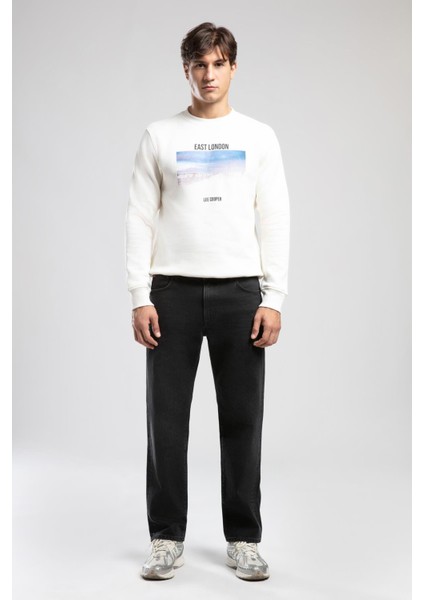 Ricky Yüksek Bel Düz Kesim Düz Paça Siyah Erkek Jean Pantolon