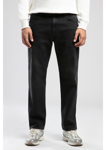 Ricky Yüksek Bel Düz Kesim Düz Paça Siyah Erkek Jean Pantolon fiyatları