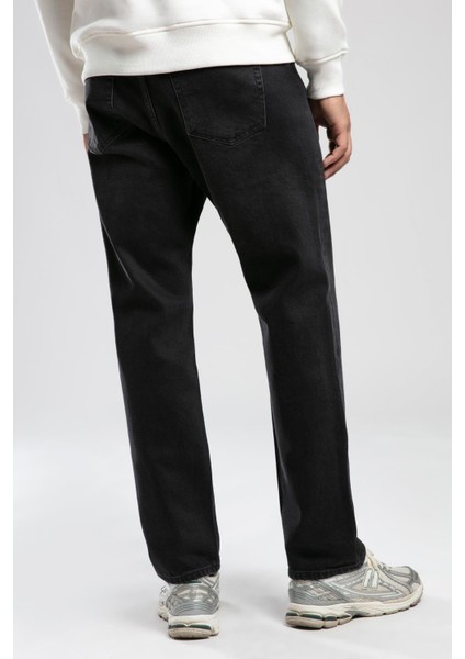 Ricky Yüksek Bel Düz Kesim Düz Paça Siyah Erkek Jean Pantolon modelleri