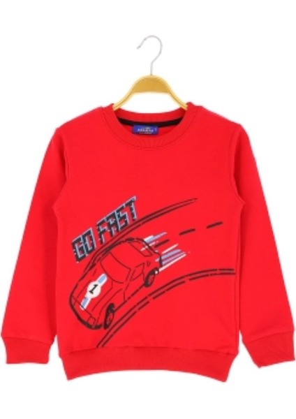 Erkek Sweatshırt Araba Baskılı 2 Ip Şardonlu 2 Renk