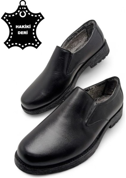 Siyah Içi Tamamen Kürklü Kışlık Hakiki Deri Kalın Tabanlı Erkek Ayakkabı modelleri