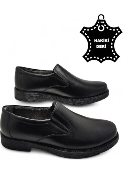 Siyah Içi Tamamen Kürklü Kışlık Hakiki Deri Kalın Tabanlı Erkek Ayakkabı indirimleri