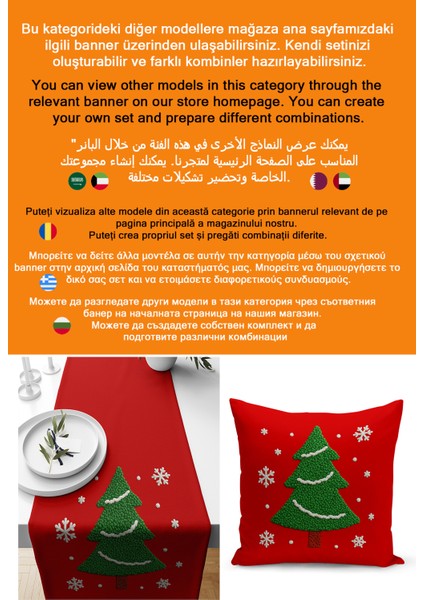 Yılbaşı Serisi Çift Tarafı Dijital Baskılı 4'lü Kırlent Kılıfı Seti (Christmas Noel Cushion Cover) fırsatları