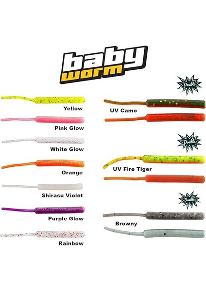 Baby Worm 5.2 cm Floating Lrf Silikonu Uv Fire Tiger modelleri