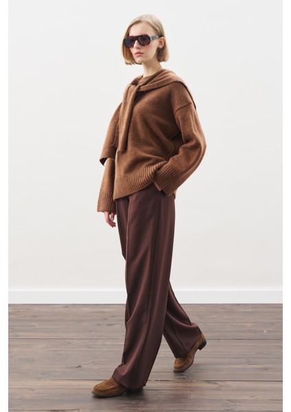 Chunky Oversıze Kazak Sıcak Kahve modelleri