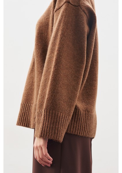 Chunky Oversıze Kazak Sıcak Kahve