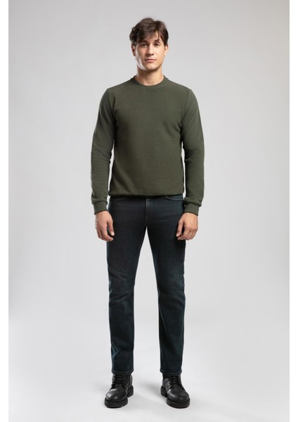 Harry Orta Bel Düz Kesim Düz Paça Erkek Jean Pantolon Ferb Cab Dark