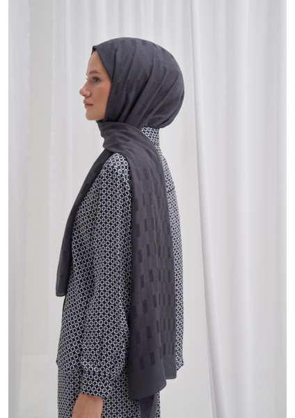 Küpçizgi Jakar Italyan Ipekli Şal Antrasit modelleri