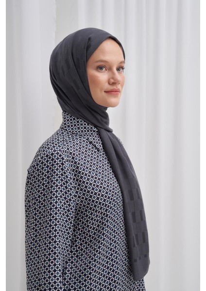 Küpçizgi Jakar Italyan Ipekli Şal Antrasit indirimleri