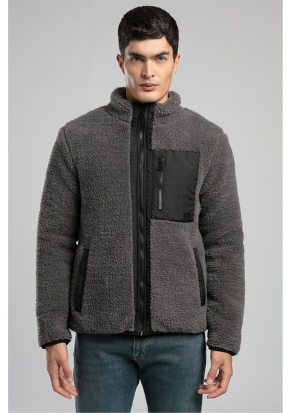 Jose Erkek Dik Yaka Peluş Mont Gri fiyatları