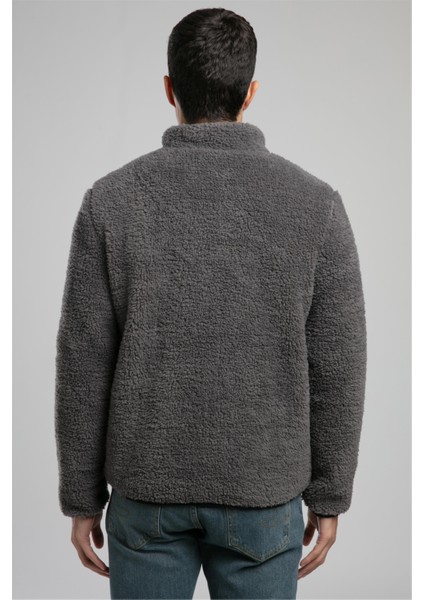 Jose Erkek Dik Yaka Peluş Mont Gri modelleri