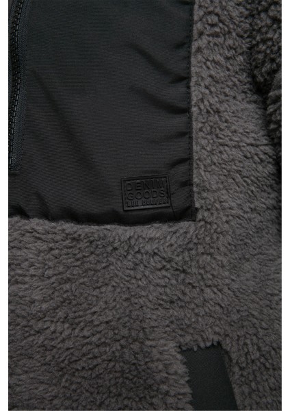 Jose Erkek Dik Yaka Peluş Mont Gri fırsatları