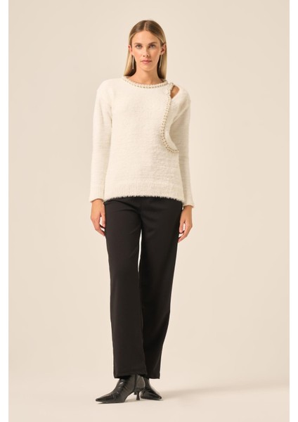 Kadın Inci Detay Kazak Ekru 25061 indirimleri