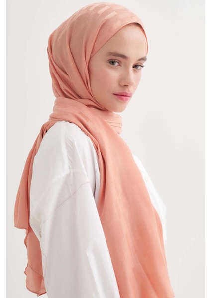 Küpçizgi Jakar Italyan Ipekli Şal Somon