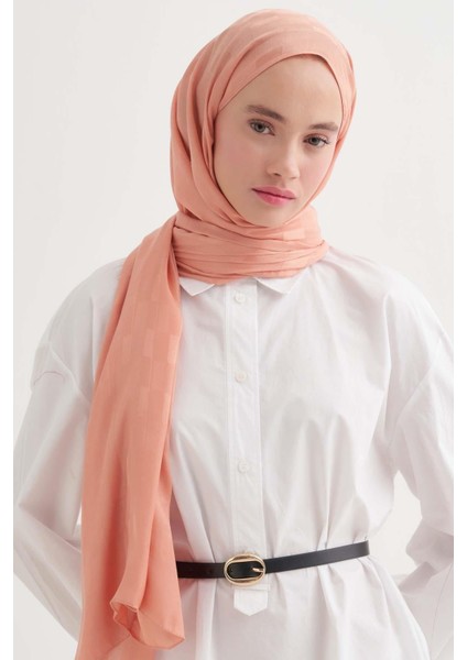 Küpçizgi Jakar Italyan Ipekli Şal Somon fiyatları