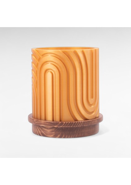 Norla Dekoratif Vazo - Gold / Ahşap Tabanlı modelleri