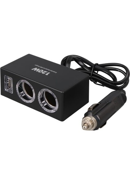 1522 12-24V Tek USB Girişli 120W 80CM Kablolu 2'li Araç Çakmak Çoklayıcı modelleri