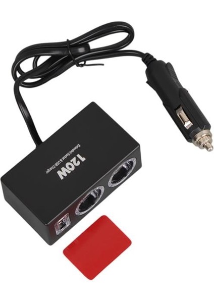 1522 12-24V Tek USB Girişli 120W 80CM Kablolu 2'li Araç Çakmak Çoklayıcı indirimleri