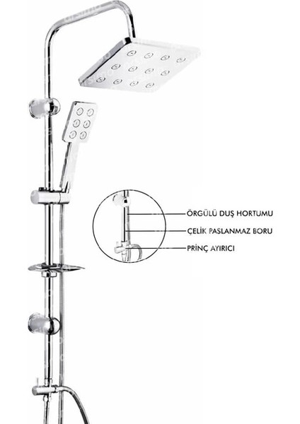 Robot Duş Seti Krom Dikdörtgen Çok Fonksiyonlu Yağmur Robot Duş Sistemi