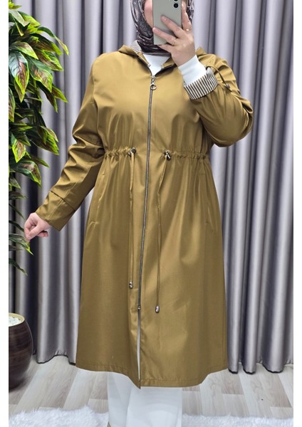 Kadın Tesettür Giyim Büyük Beden Fransız Boy Mevsimlik Trençkot fiyatları