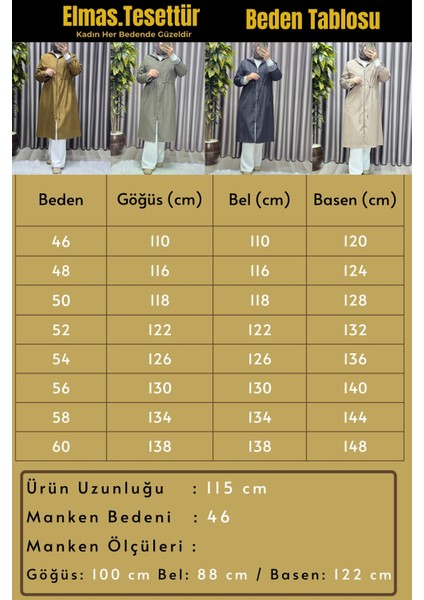 Kadın Tesettür Giyim Büyük Beden Fransız Boy Mevsimlik Trençkot modelleri