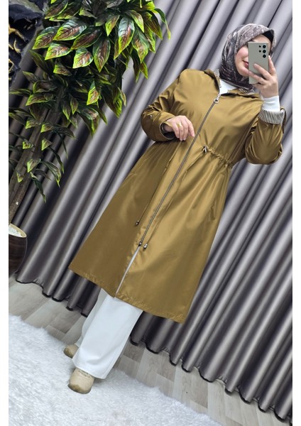 Kadın Tesettür Giyim Büyük Beden Fransız Boy Mevsimlik Trençkot indirimleri