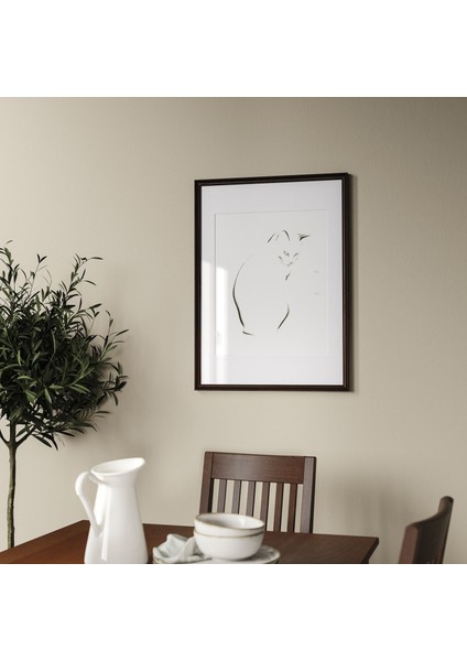 Ahşap çerçeve, meşe görünümlü koyu kahve, 50x70 cm modelleri