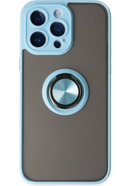 14 Kılıf Montreal Yüzüklü Silikon Kapak - Buz MAVI-(5796)