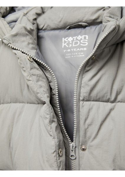 Uzun Kollu Kapşonlu Şişme Mont fırsatları