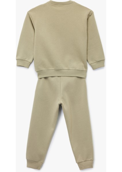 Şardonlu Uzun Kollu Bisiklet Yaka Baskılı Eşofman Seti fiyatları