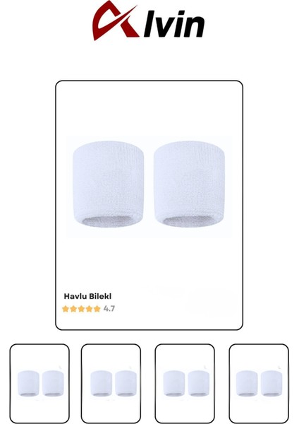 2’li Sporcu Havlu Bileklik Seti – Futbol, Basketbol, Voleybol ve Tenis Için Ter Emici Bileklik