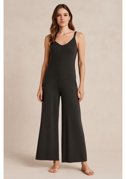 Kadın Askılı Tulum Antrasit