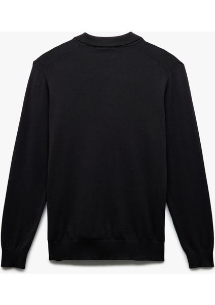 Uzun Kollu Düğmeli Polo Yaka Triko Kazak fırsatları