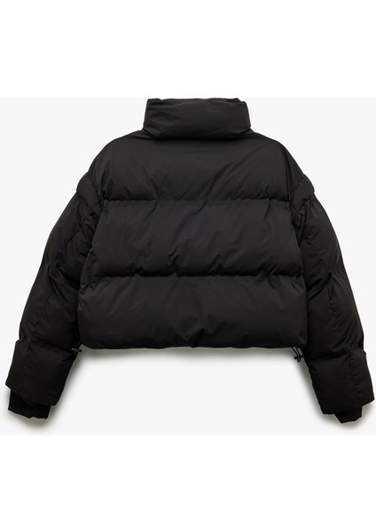 Dik Yaka Uzun Kollu Su Itici Crop Şişme Mont indirimleri