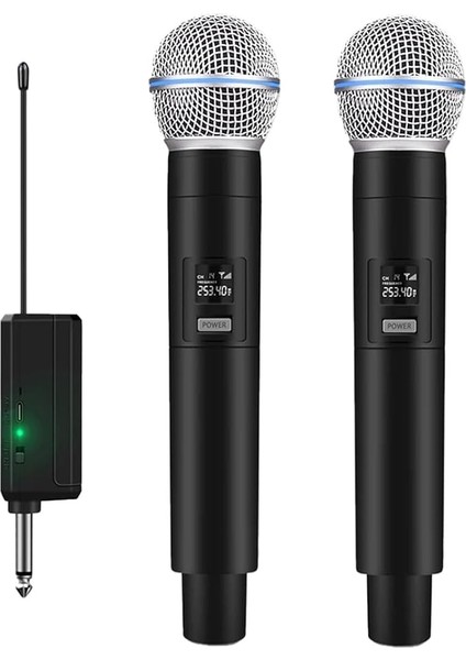Kablosuz Karaoke Mikrofonu 6.35MM Amfi Hoparlör Için 600 Hz Ila 800 Khz Çok Amaçlı Tak ve Çalıştır Kablosuz Mikrofon Dış Mekan Için WN06 (Ciftli-Wn-06)