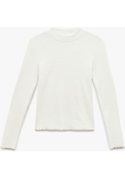 Pamuklu Uzun Kollu Hafif Dik Yaka Slim Fit Tişört modelleri