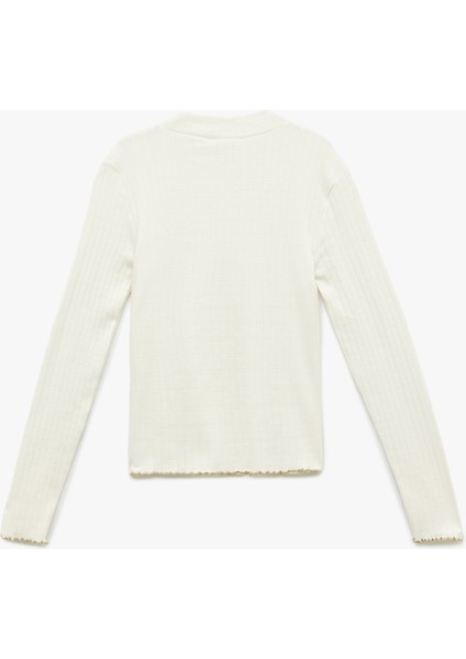 Pamuklu Uzun Kollu Hafif Dik Yaka Slim Fit Tişört fırsatları