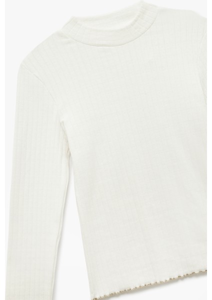 Pamuklu Uzun Kollu Hafif Dik Yaka Slim Fit Tişört indirimleri