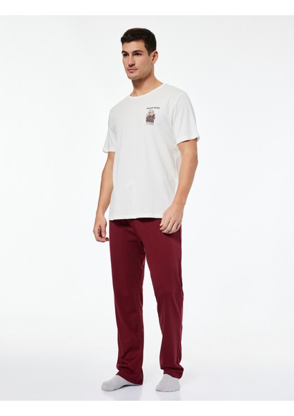 Rahat Kalıp Baskılı Pamuklu Örme Pijama Takımı fiyatları