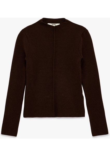 Hafif Dik Yaka Uzun Kollu Triko Kazak modelleri