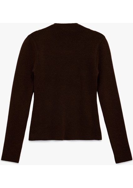 Hafif Dik Yaka Uzun Kollu Triko Kazak fırsatları