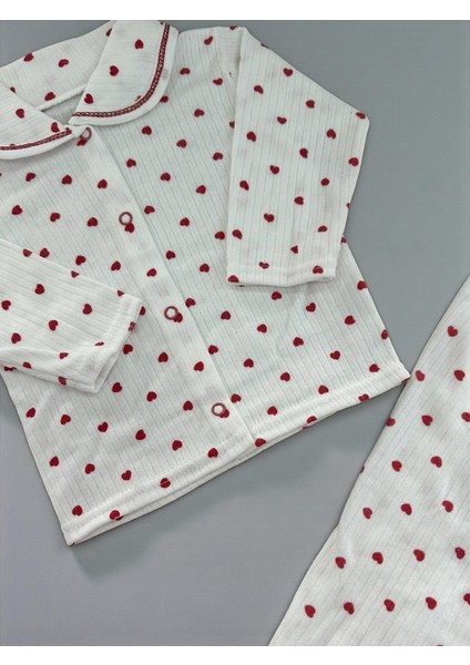 Kalp Baskılı Kız Bebek Pijama Takımı modelleri