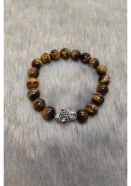 Lastikli Kaplan Göz Taşlı Erkek Bileklik EY45 fiyatları