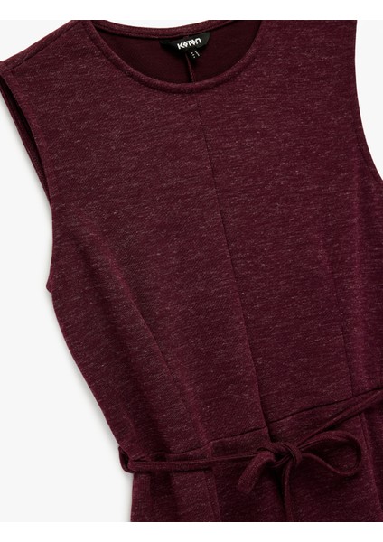 Bisiklet Yaka Kolsuz Kemer Detaylı Bluz modelleri