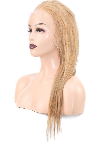 Düz Front Lace Gerçek Tül Peruk / Sıcak Karamel / 60/65CM fırsatları