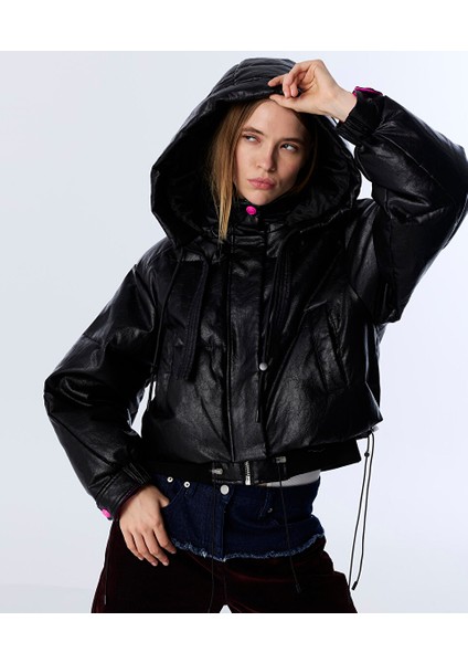 DERİ GÖRÜNÜMLÜ PUFFER MONT TW6250012041001