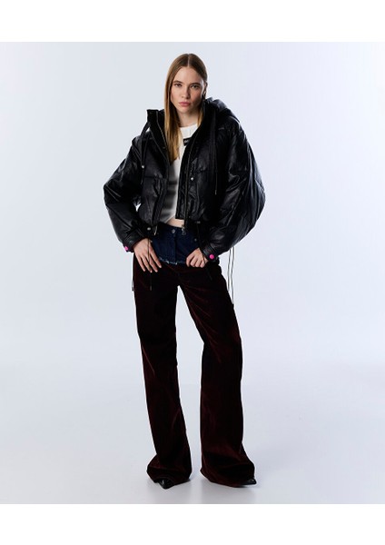 DERİ GÖRÜNÜMLÜ PUFFER MONT TW6250012041001 fırsatları