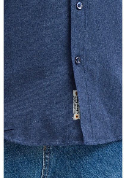 Kaşmir Görünümlü Çift Cepli Regular Fit Uzun Kollu Erkek Gömlek indirimleri